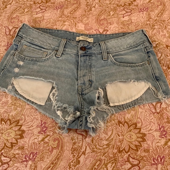 Abercrombie & Fitch Pants - A&F Ripped Exposed Pockets Short Shorts